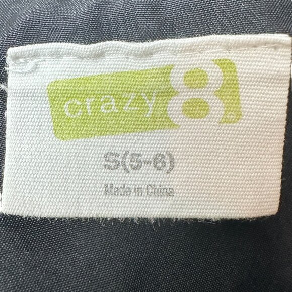 Crazy 8 Moto Jacket Unisex Kids Size 5 Black LS Offset Zipper Snap Collar - Picture 4 of 7
